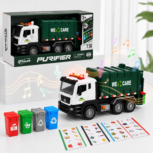 Garbage truck toy friction - garbage,